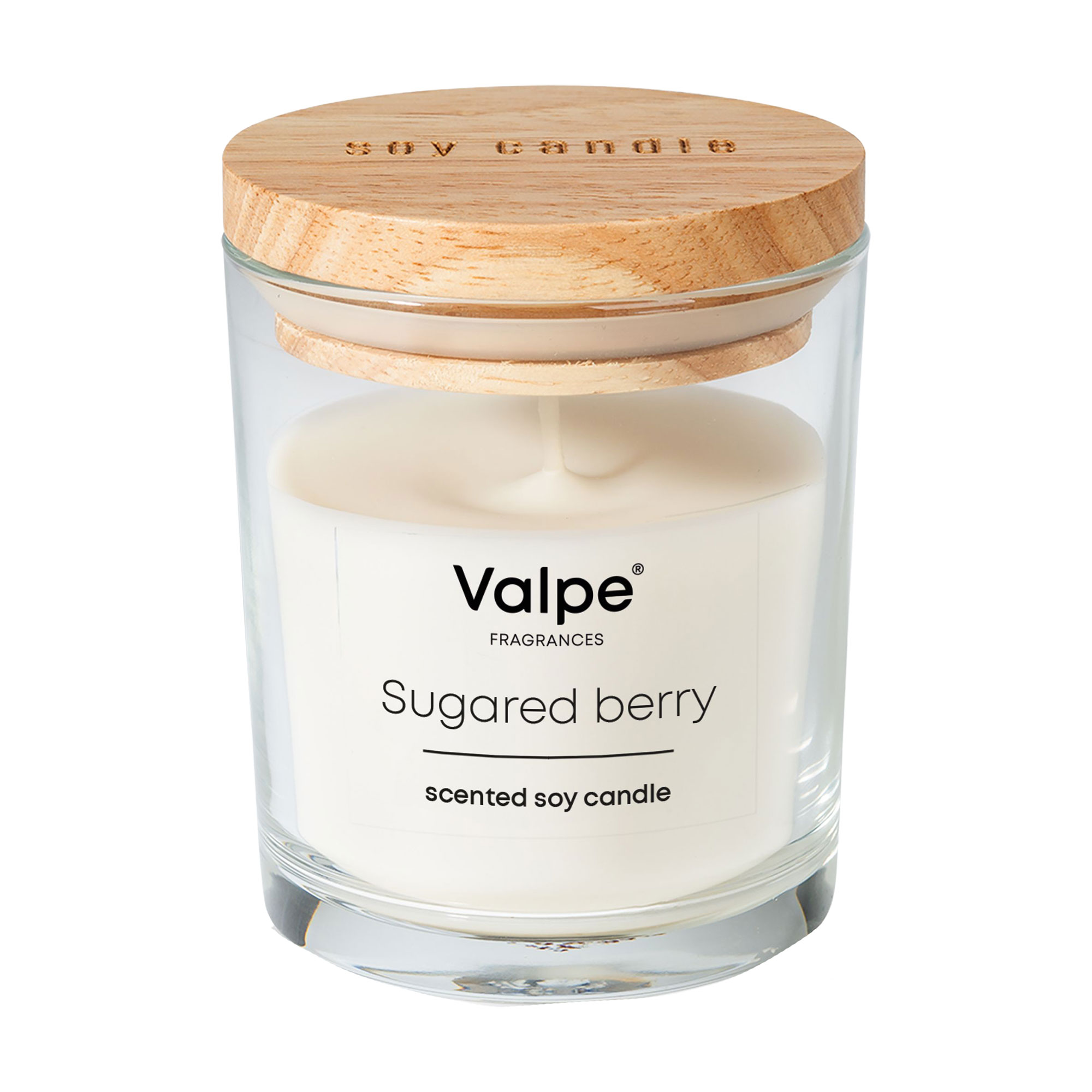 Ароматична соєва свічка в склянці Bispol Valpe Scented Soy Candle, Sugared Berry, 9.2 см, 140 г (VC-006-503)
