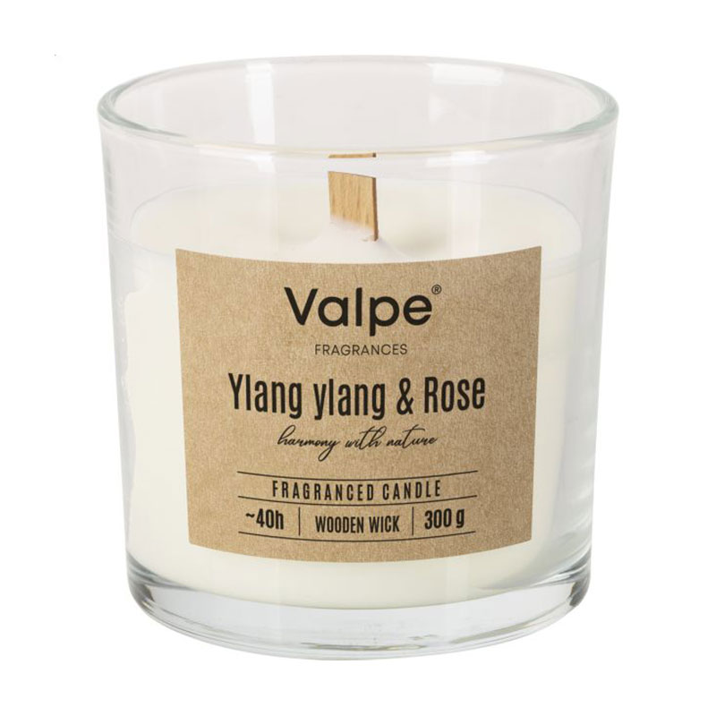 Ароматична свічка в склянці Bispol Valpe Fragrances Candle Ylang Ylang &amp; Rose, 300 г (sn100-000-384)
