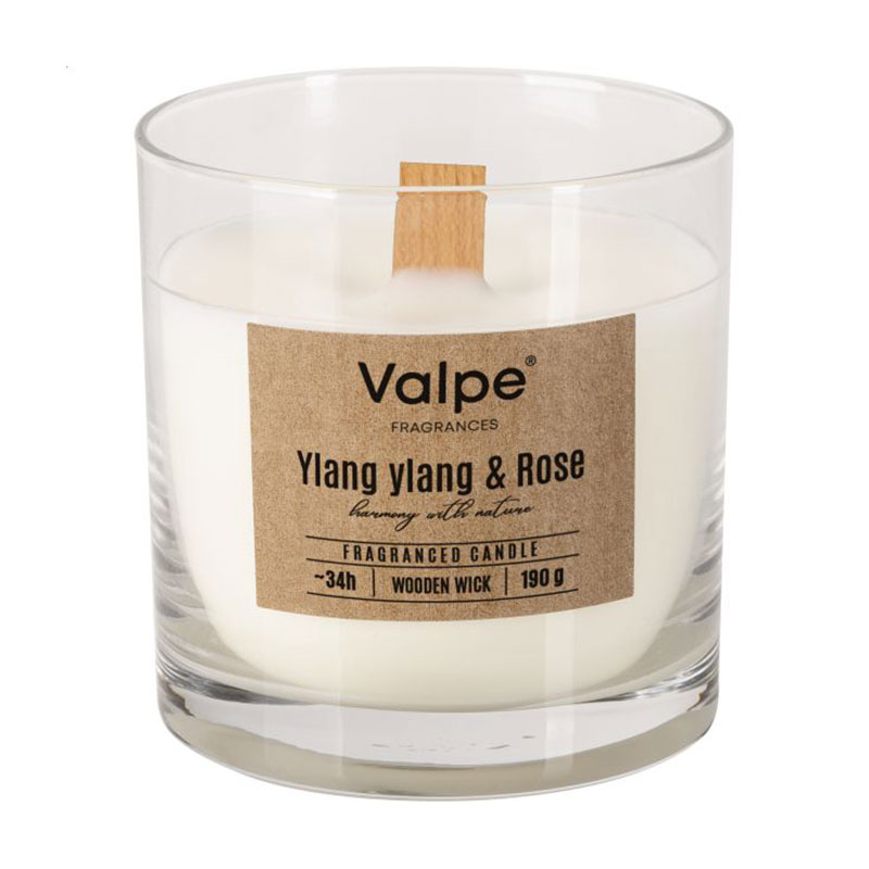 Ароматична свічка в склянці Bispol Valpe Fragrances Candle Ylang Ylang &amp; Rose, 190 г (sn82-000-384)
